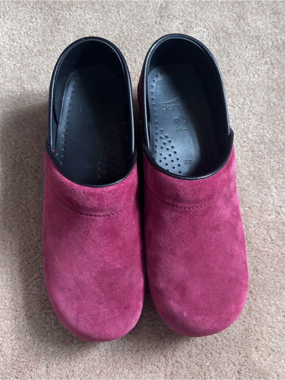 Dansko Red Suede Clogs Shoes Slip On 39 Comfort Medical Nursing